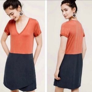 Anthropologie Dolan Left Coast Womens  Shift Dress Color Block red/gray Medium